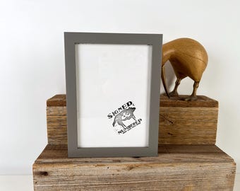 5.8x8.2 inch A5 Size Picture Frame - SHIPS TODAY - Peewee Style Solid Grey - In Stock - 148 x 210 mm Thin Wood Photo Frame 5.8 x 8.2 Gray
