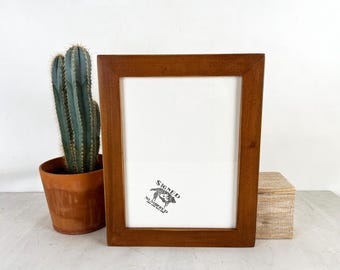 9x12 Picture Frame - SHIPS RIGHT AWAY - Mountain Dandy Style with Vintage Toasty Brown Finish - In Stock - Handmade Frame 9 x 12 inch size