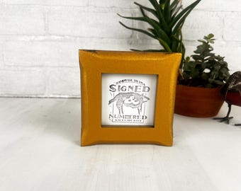 SHIPS TODAY - 3x3" Square Picture Frame - 1x1 Flared Corners Style in Solid Old Gold Finish - In Stock - 3x3 Photo Frame