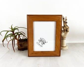 6x8" Picture Frame - SHIPS TODAY - 1.5 2-Tone Style with Burnished Natural Alder Wood Finish - In Stock - 6 x 8 Picture Frames Modern Decor