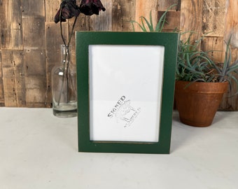 SHIPS TODAY - 6x8 Picture Frame - 1x1 Flat Style with Vintage Forest Green Finish - In Stock - 6 x 8 Photo Frame - Rustic Frame