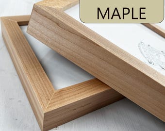 SHIPS RIGHT AWAY - 4x6, 5x7, 6x6, 6x8, 8x10, 11x14 - Choose Your Size - Deep Flat Style in Natural Maple Hardwood - In Stock