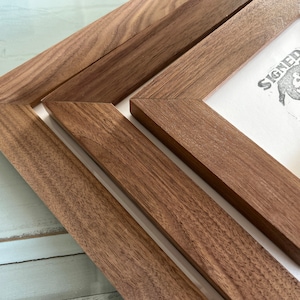 Solid Natural WALNUT Wood Picture Frame 1.5&quot; Wide Style Choose your frame size 2x6, 2x2 up to 24x36 inches - Free Shipping