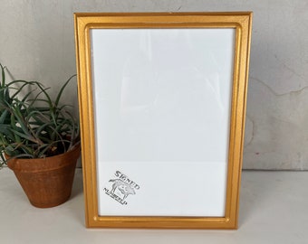 SHIPS TODAY - 10x14" Picture Frame - 1x1 Double Cove Style with Vintage New Gold Finish - In Stock - Handmade 10 x 14 Frame