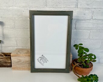 SHIPS TODAY - 8x13 Picture Frame - 1x1 Shallow Bones Style with Vintage Sable Gray Finish - In Stock - Handmade Frame 8 x 13 inch size
