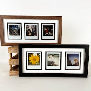 Picture Frame for Multiple Instant Camera Photos in 1x1 Flat Style and Solid Color of your choice 4.2 x 3.5" Photo Frame with Mat Windows