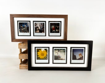 Picture Frame for Multiple Instant Camera Photos in 1x1 Flat Style and Solid Color of your choice 4.2 x 3.5" Photo Frame with Mat Windows