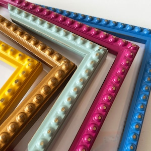 Vintage Color of Your Choice - in 1x1 LARGE Bead Bumpy Style - Choose your frame size - 2x2 up to 18x24 inches - FREE SHIPPING - Ornate