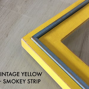 Vintage Color of Your Choice in Wood Wedge Style Choose your frame size: 2x2 up to 24x36 inches FREE SHIPPING YELLOW