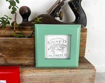 SHIPS TODAY - 3x3" Square Picture Frame - 1x1 Rounded Style in Solid Robin's Egg Finish - In Stock - 3x3 Photo Frame Green