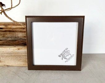 SHIPS TODAY - 8x8" Picture Frame - 1x1 Outside Cove Style with Vintage Chocolate Brown Finish - In Stock - 8 x 8 Square Frame