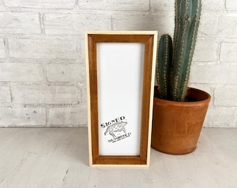 SHIPS TODAY - 4x10" Picture Frame - Foxy Poplar Minus Style with Toasty Wash - In Stock - 4 x 10 inch Panoramic Photo Frame