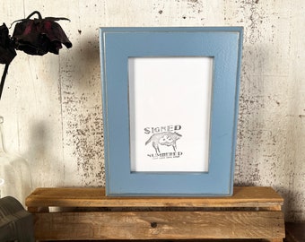 SHIPS TODAY - 5x7" Picture Frame - 1.5 Outside Cove Style with Vintage Smokey Finish - In Stock - 5 x 7 Photo Frame Blue Decor