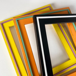 Vintage Color of Your Choice in "Wood Wedge" Style - Choose your frame size: 2x2 up to 24x36 inches - FREE SHIPPING