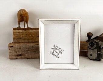 6x8" Picture Frame - SHIPS TODAY - Park Slope Style Walnut with Vintage White Finish - In Stock - 6 x 8 Picture Frames Modern Decor
