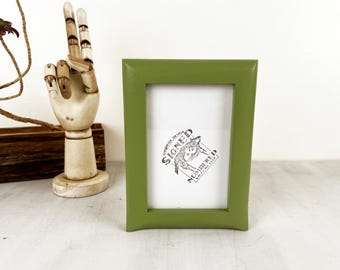 SHIPS TODAY - 4x6 Picture Frame - 1x1 Flared Style with Solid Guacamole Green Finish - In Stock - 4 x 6 Photo Frame