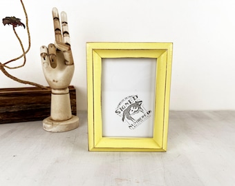 SHIPS TODAY - 4x6 Picture Frame in Kings Peak Style with Vintage Baby Yellow Finish - In Stock - 4 x 6 Photo Frame Decorative Gift