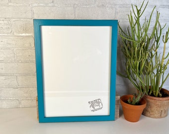 SHIPS TODAY - 12x16 Picture Frame - 1x1 Flat Style with Vintage Turquoise Finish 12 x 16 Frame - includes plexiglass - In Stock