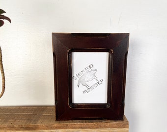 SHIPS TODAY - 3.5x5 Photo Frame - 1.5 Wide Bones Style with Vintage Dark Wood Tone Finish - In Stock - 3.5 x 5 inch Photo Frames