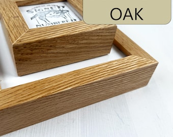 SHIPS RIGHT AWAY - 4x6, 5x7, 6x6, 6x8, 8x10, 11x14 - Choose Your Size - Deep Flat Style in Natural Oak Hardwood - In Stock