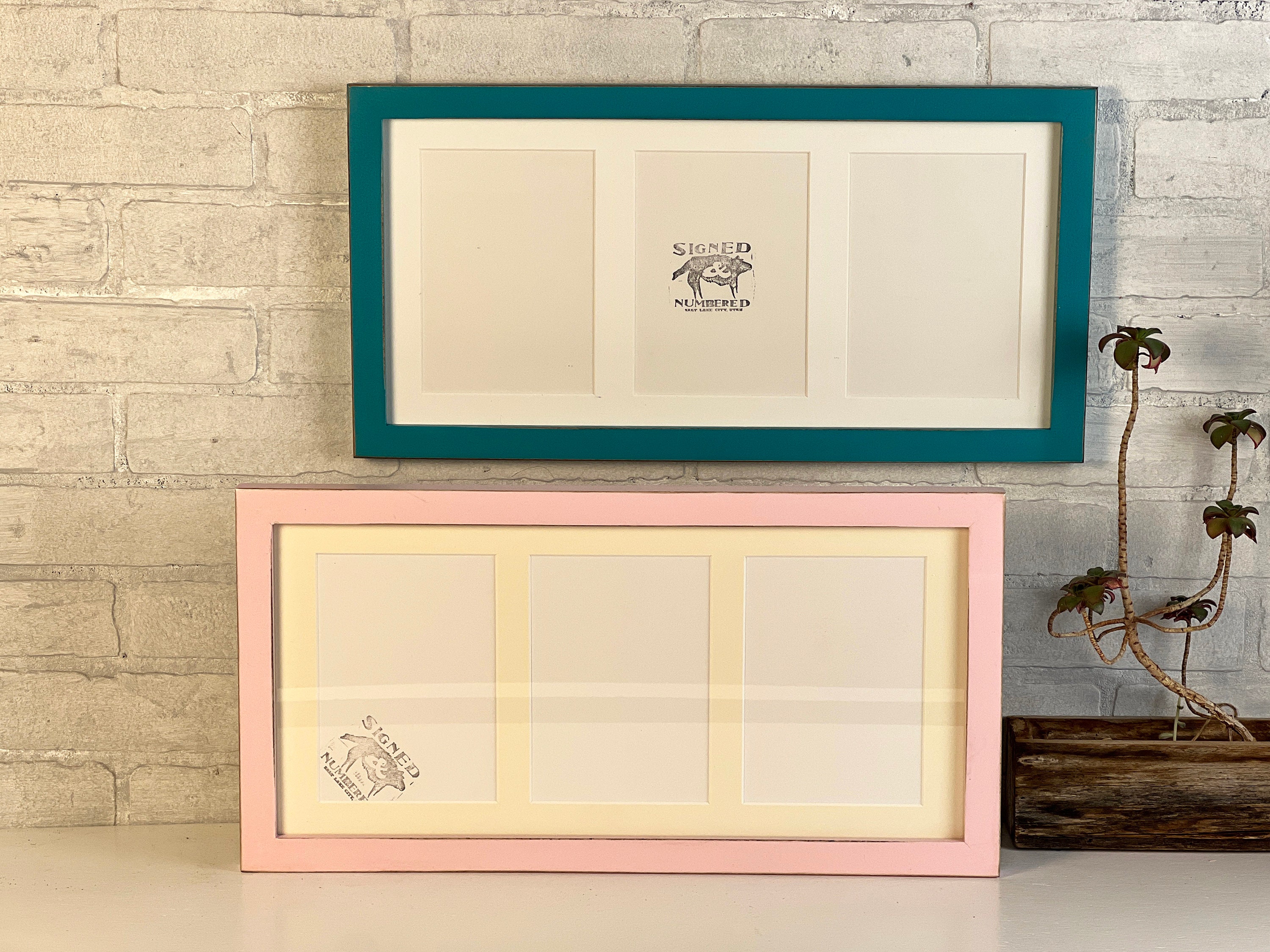 9x19 Picture Frame Mat Windows Fit 3 5x7 Photos In 1x1 Flat Style And 