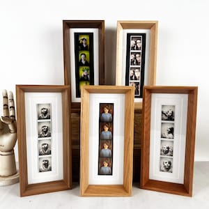 4x10 Picture Frame for 2x8&quot; PHOTO BOOTH STRIP in Park Slope style and Natural Hardwood of Your Choice - Photo Booth Frame - Handmade Frame
