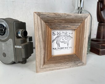 SHIPS TODAY - 3x3 Picture Frame - 1.5 Rustic Reclaimed Natural Cedar Wood - In Stock - 3 x 3 Square Photo Gift Frame