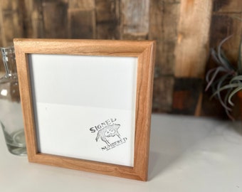 SHIPS TODAY - 8x8" Picture Frame - 1x1 Rounded Style with Solid Natural Cherry Finish - In Stock - 8 x 8 Square Photo Frame Modern