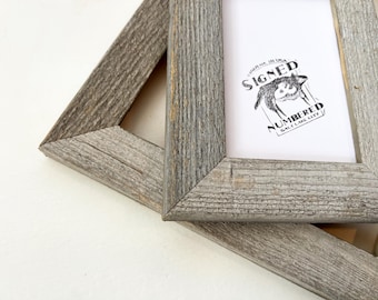 Rustic Natural Reclaimed Cedar Wood Picture Frame - Choose Your Size: 2x2 up to 16x20 inches - Handmade Upcycled Photo Frame