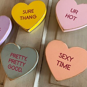 Solid Wood Conversation Heart 5" Tall with Personalized Message in Color of Your Choice - 5 inch Wall Hanging Hearts - True Love Valentine image 8