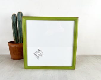 SHIPS TODAY - 12x12" Square Picture Frame in Deep Double Cove Style with Vintage Asparagus Green Finish - In Stock - 12 x 12 Photo Frame