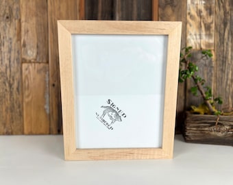 SHIPS TODAY - 8x10 Picture Frame in 1x1 Flat Style in Solid Natural Poplar Wood - In Stock - Modern Frame 8 x 10