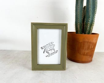 4x6 Picture Frame in Foxy Cove Style with Vintage Old Green Finish - IN STOCK - Same Day Shipping - 4 x 6 Photo Frame Hardwood