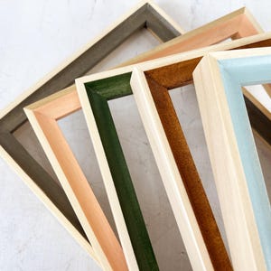 Picture Frame "Foxy Minus" Poplar Style in Solid Wash Color of Your Choice - Choose your frame size: 2x2 up to 20x20 inches - Free Shipping
