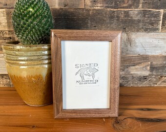 SHIPS TODAY - 4x6 Picture Frame in 1x1 Rounded Style in Solid Natural Walnut - In Stock - 4 x 6 Photo Frame Brown Walnut Frame