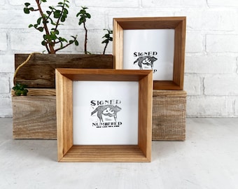 5x5" Square Picture Frame - SHIPS TODAY - Park Slope Style with Solid Natural Cherry Finish - In Stock - 5 x 5 Frame Solid Wood Modern