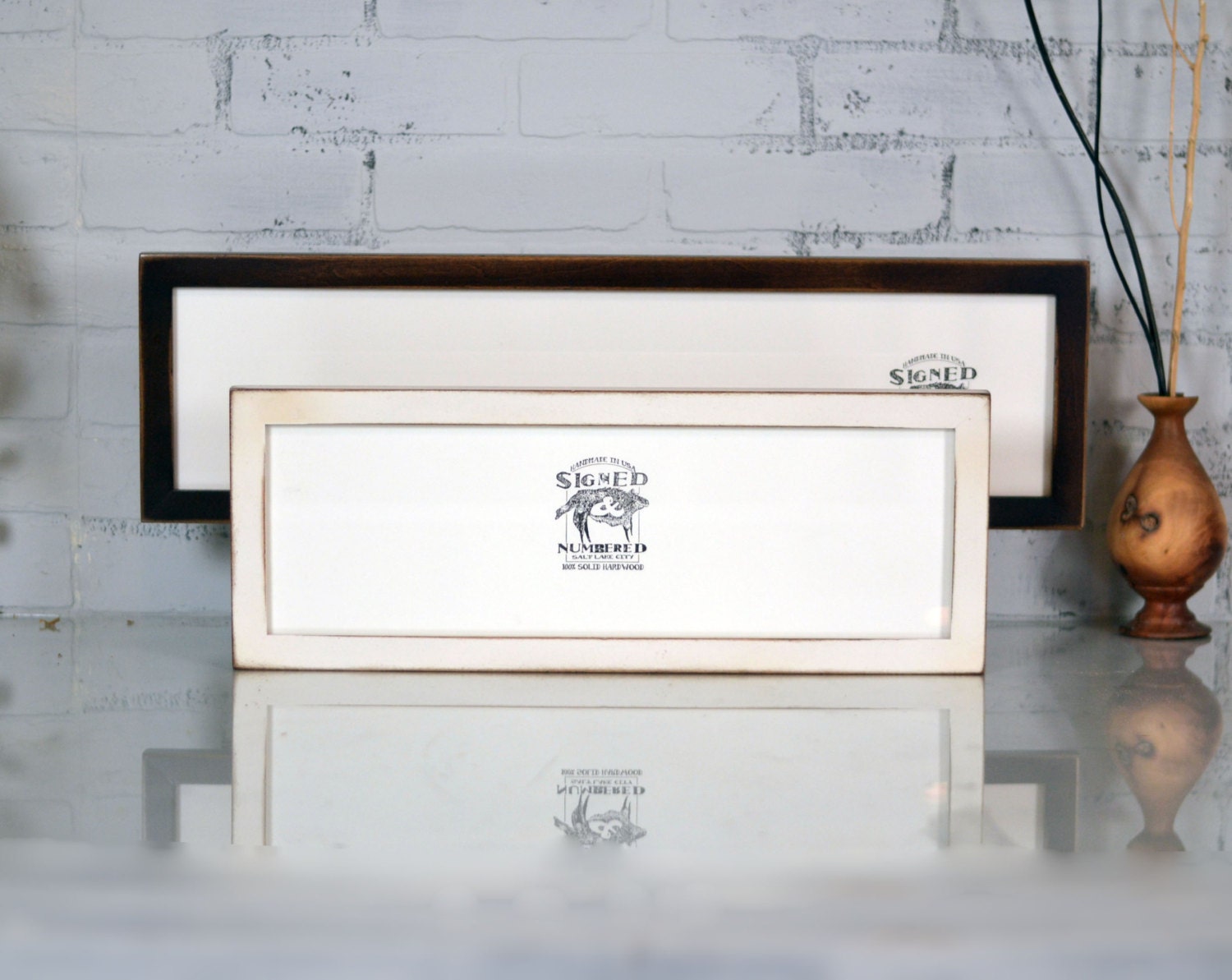 Panoramic Picture Frame in 1x1 Flat Style and Vintage Color of Your