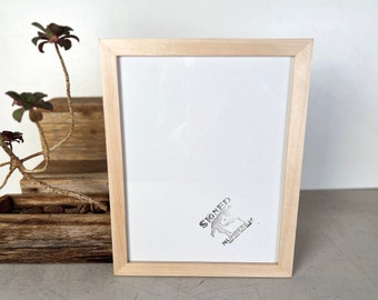 SHIPS TODAY - 8.5x11 Picture Frame - Peewee Solid Natural MAPLE Style Frame - In Stock - 8.5 x 11" Photo Frame Solid Hardwood