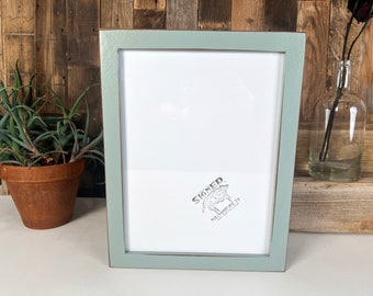 9x12 Picture Frame - SHIPS TODAY - 1x1 Flat Style with Vintage Homestead Finish - In Stock - Handmade Frame 9 x 12 inch size Green