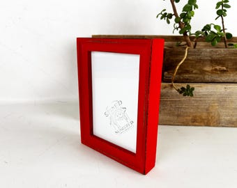 4.5x6.5 Picture Frame - SHIPS TODAY - Foxy Cove Style with Vintage Ruby Finish - In Stock - 4.5 x 6.5 inch Photo Frame Red