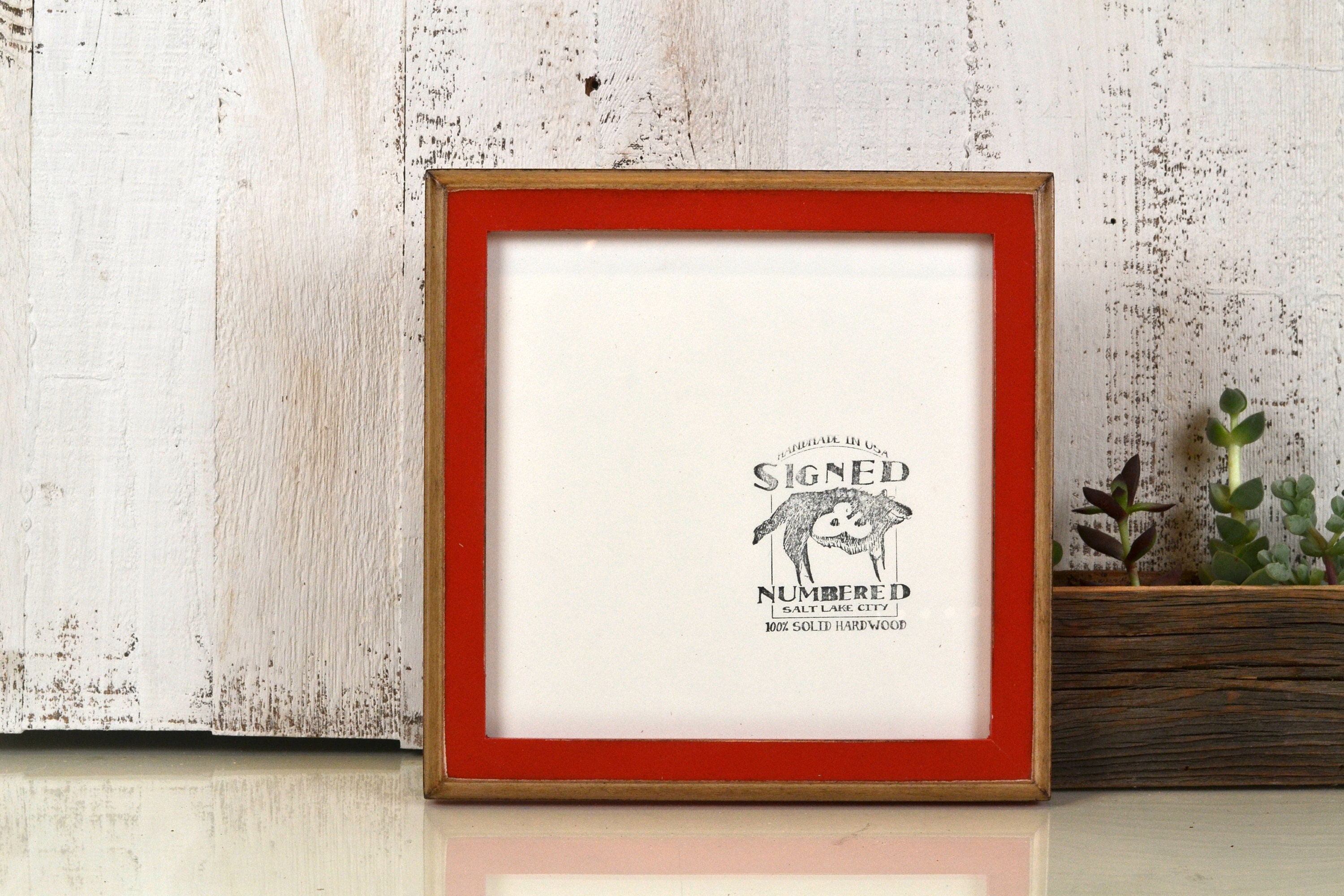 Hanging Photo Frame Vintage Glass Picture Square Display 8x8 Photos