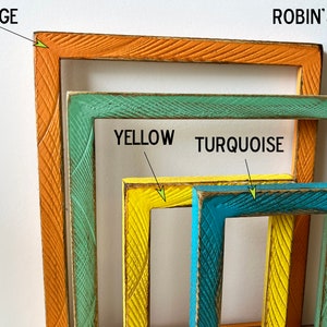 Super Vintage Color of Your Choice in 1x1 Roughsawn Style Choose your frame size: 2x2 up to 18x24 inches A4 size Picture Frames image 3