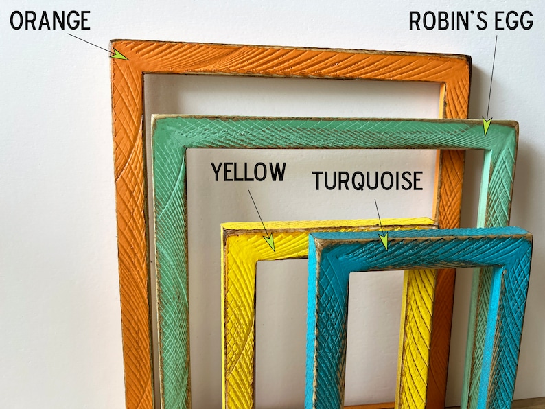 Super Vintage Color of Your Choice in 1x1 Roughsawn Style Choose your frame size: 2x2 up to 18x24 inches - A4 size Picture Frames Bild 5