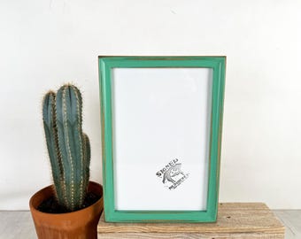 SHIPS TODAY - 8x12 Picture Frame - Foxy Cove Style with Vintage Robin's Egg Finish - In Stock - Handmade Classic 8 x 12 Wooden Frame Green