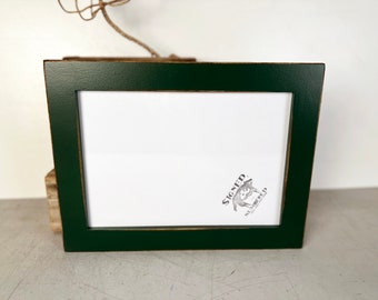 SHIPS TODAY 8.3x11.7" A4 Size Picture Frame - 1.5" Style with Vintage Forest Green Finish - In Stock - Handmade 8.3 x 11.7 inch Frame