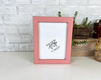 SHIPS TODAY - 6x8 Picture Frame - 1x1 Flat Style with Vintage Rose Pink Finish - In Stock - 6 x 8 Photo Frame - Rustic Frame