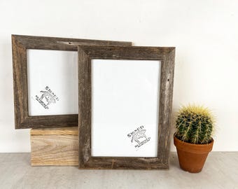 SHIPS TODAY - A4 8.3x11.7" Rustic Reclaimed Cedar Picture Frame In Stock - Upcycled 8.3 x 11.7 Reclaimed Wood Photo Frame 210 mm x 297 mm