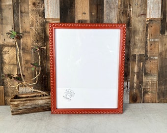 SHIPS TODAY - 12x15" Picture Frame - 1x1 Large Bumpy Trim Style with Vintage Brick Red Finish - In Stock - 12 x 15 Handmade Frame