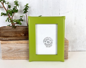 5x7" Picture Frame - SHIPS TODAY - 1.5 Flared Style with Solid Asparagus Finish - In Stock - 5 x 7 Photo Frame Modern Green