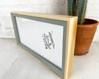 SHIPS TODAY - 6x12" Panoramic Picture Frame Foxy Poplar Minus Style with Homestead Wash - In Stock - Modern 6 x 12 inch Picture Frames